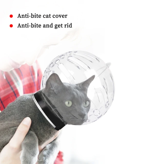 Cat  Muzzle Anti-Bite Breathable Cat Grooming Supplies Anti-Licking Protective Space Hood Grooming Mask Bath Grooming 6