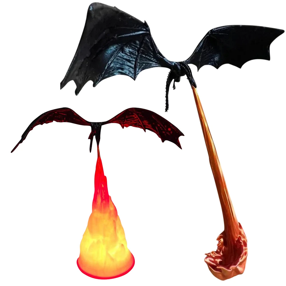 3D печатный огнедышащий дракон Wyvern книга уголок готический пламя украшение