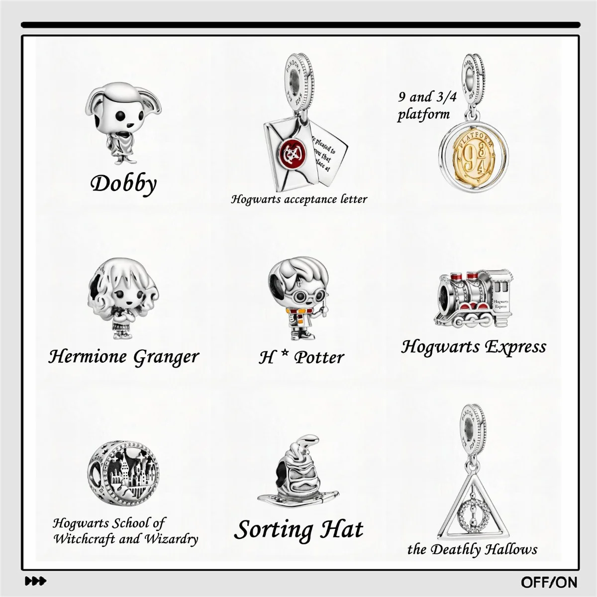 

2022 New Arrival Disney Potter Dobby Series Original Pandora Fit in Bulk Bracelet Wholesale Jewelry Beads Kids DIY Gift PT007