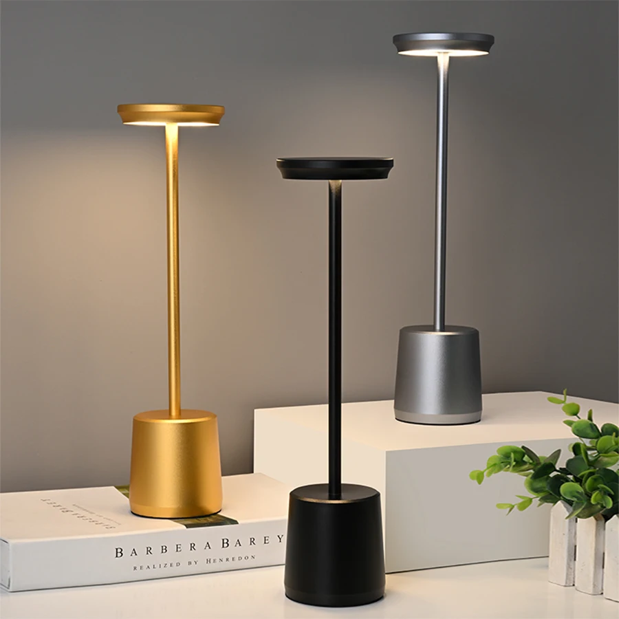 

Cordless LED Table Lamp Portable Rechargeable Battery 3-Level Dimming Touch Metal Desk Lamp For Home Bar Camping BBQ Office