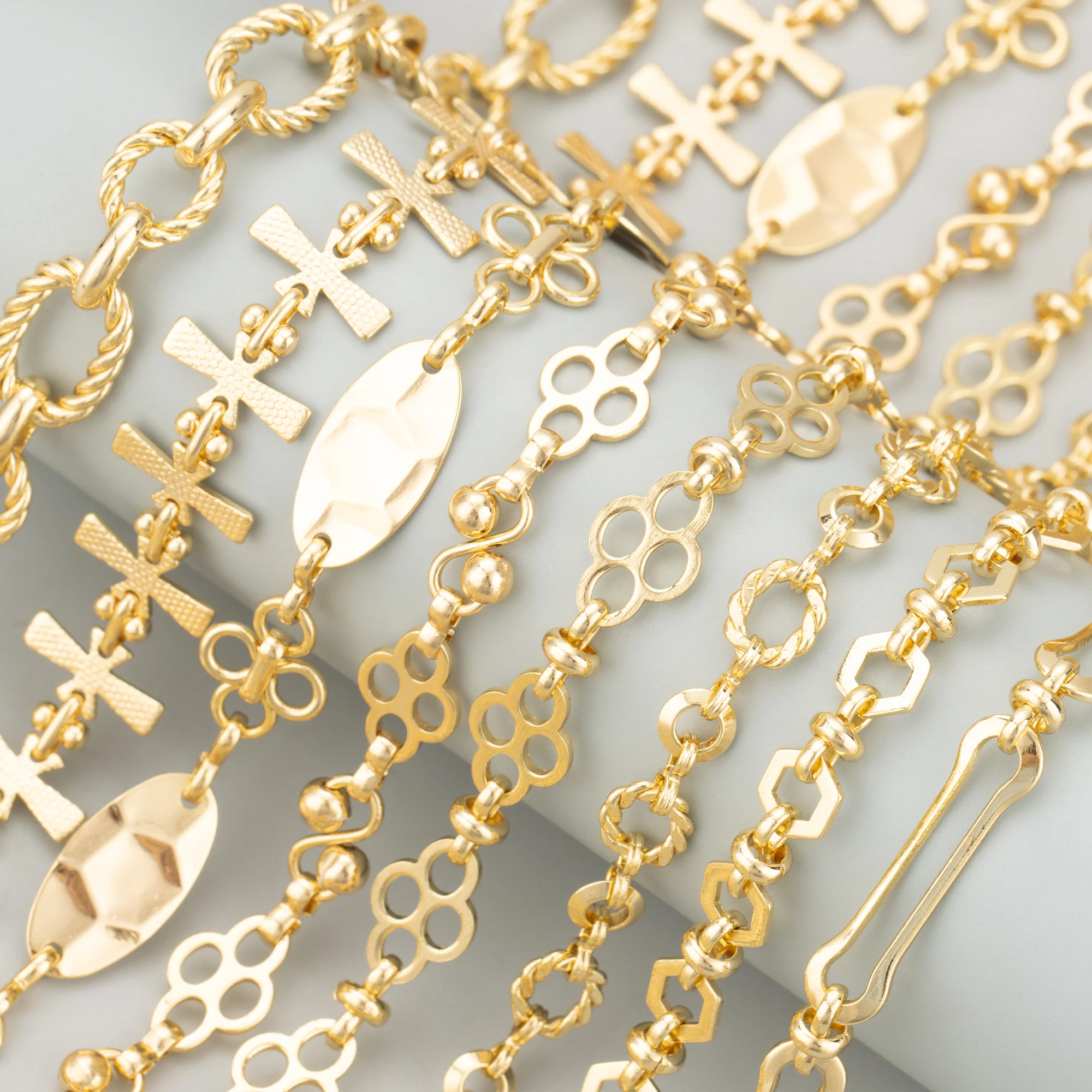 GUFEATHER 1 м/лот C413 цепочка 18-каратное золото с родиевым покрытием медь без никеля