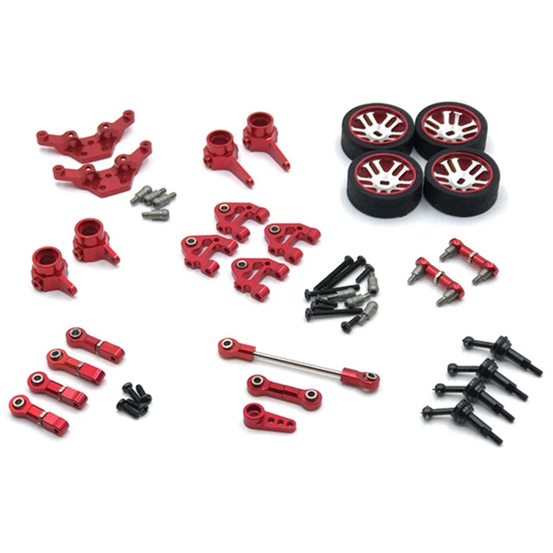 

Metal Full Set Upgrade Parts Swing Arm Steering Cup Drive Shaft Tire for Wltoys 284131 K969 K979 K989 P929 1/28 RC Car