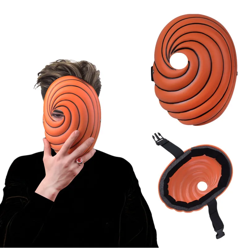 Аниме ниндзя маска Тоби Косплей костюмы маски Хэллоуин унисекс реквизит