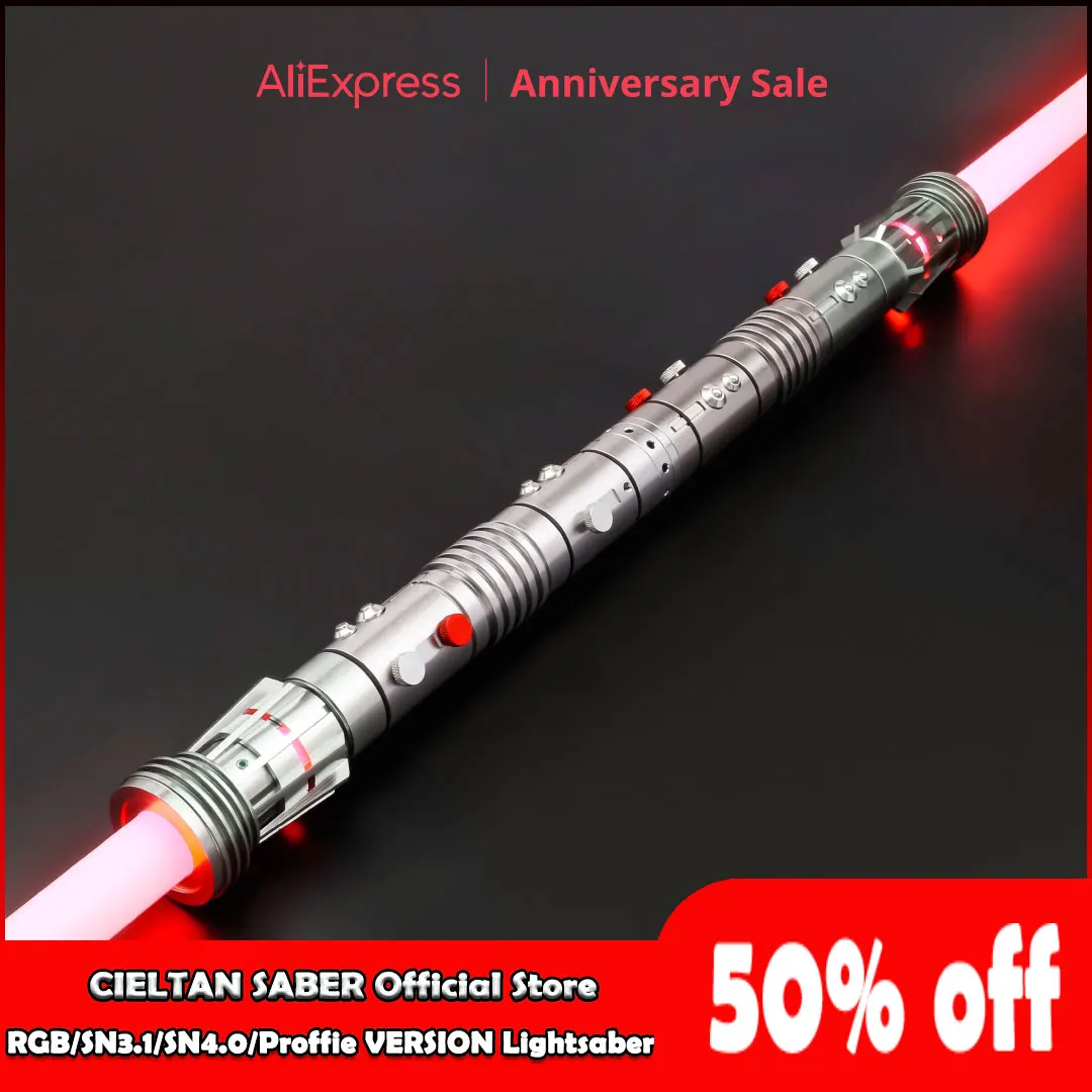 2Pcs Darth Maul, Smooth Swing/SN Pixel/Proffie2.2 Double Lightsaber, Metal Hilt, with SD Card, Support DIY, Cosplay Prop