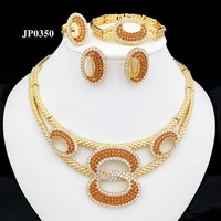 Dubai Jewelry Sets jewellery Necklace Earrings For Women conjunto de joyas de collar de novia