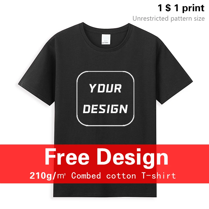 

Custom T-Shirt 100% Cotton Quality Fashion Women/Men Top Tee DIY Your Own Design Brand Logo Print Clothes Souvenir Team Clothing
