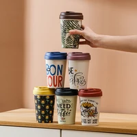 550ml straw travel coffee cup reusable portable cups with lids leakproof mug for hot coffee tea and cold drinks