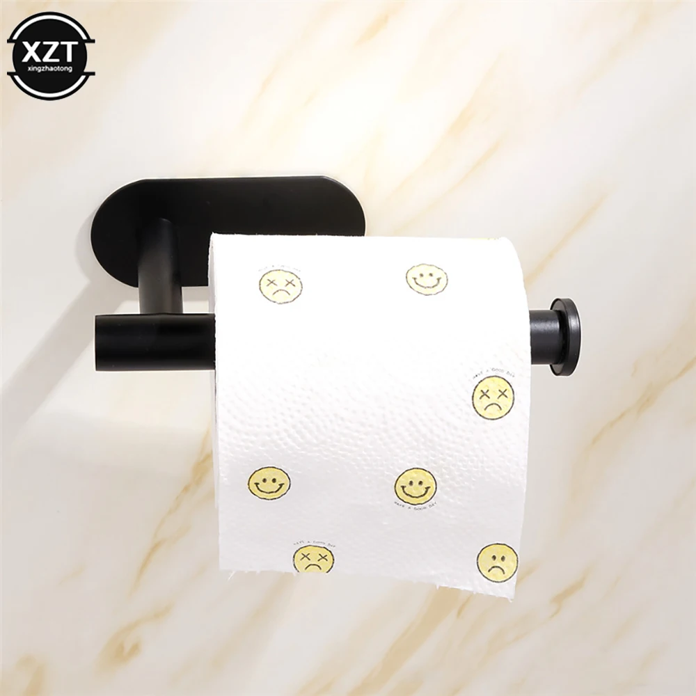 

Self-Adhesive Toilet Paper Holder Bathroom Stainless Punch-free Roll Paper Bracket Kitchen Hook Storage Stand