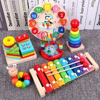 montessori wooden toys early educational kids wooden puzzles game sensory blocks 1 2 3 years baby toys development games gifts