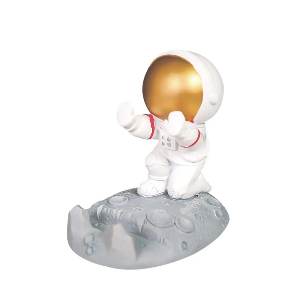 

Lazy Portable Astronauts Ornaments Astronaut Bracket Desktop Decoration Smartphone Mount Synthetic Resin Mobile Phone Holder