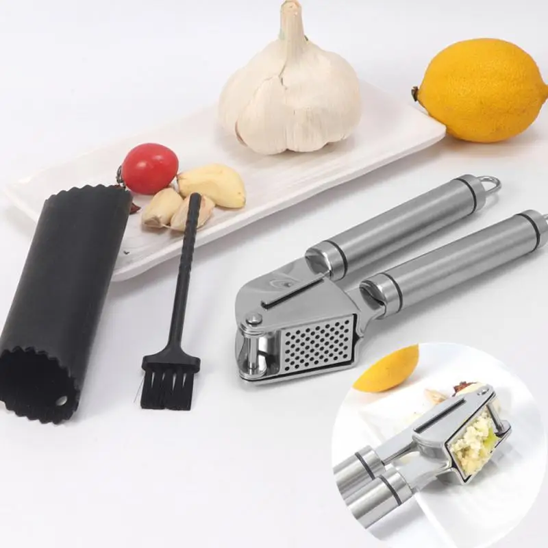 

Garlic Press Crusher Kitchen Cooking Handheld Vegetable Ginger Squeezer Masher Ginger Mincer Tool Easy Clean Kitchen Accessories