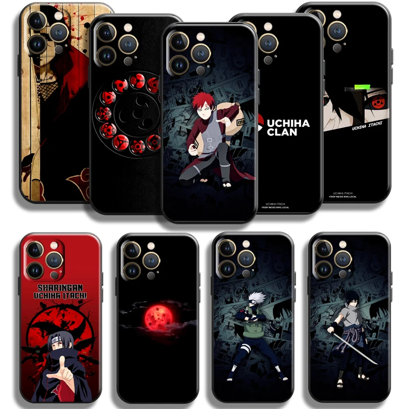 

Naruto Uchiha Sasuke For Apple iPhone 13 12 11 Pro Max Mini X XR XS Max SE 5 5s 6 6S 7 8 Plus Phone Case Black Silicone Cover