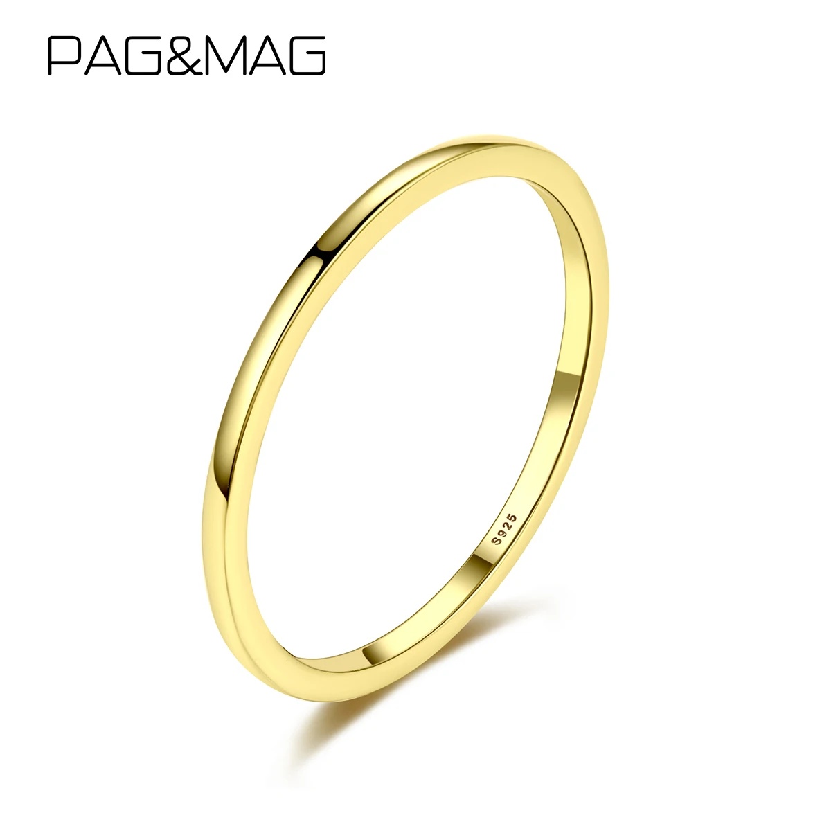 

PAG & MAG минималистичные кольцо из серебра 925 для женщин 14k позолоченные цветные глянцевые простые круглые штабелируемые темпераментные ювелирные изделия Бесплатная доставка