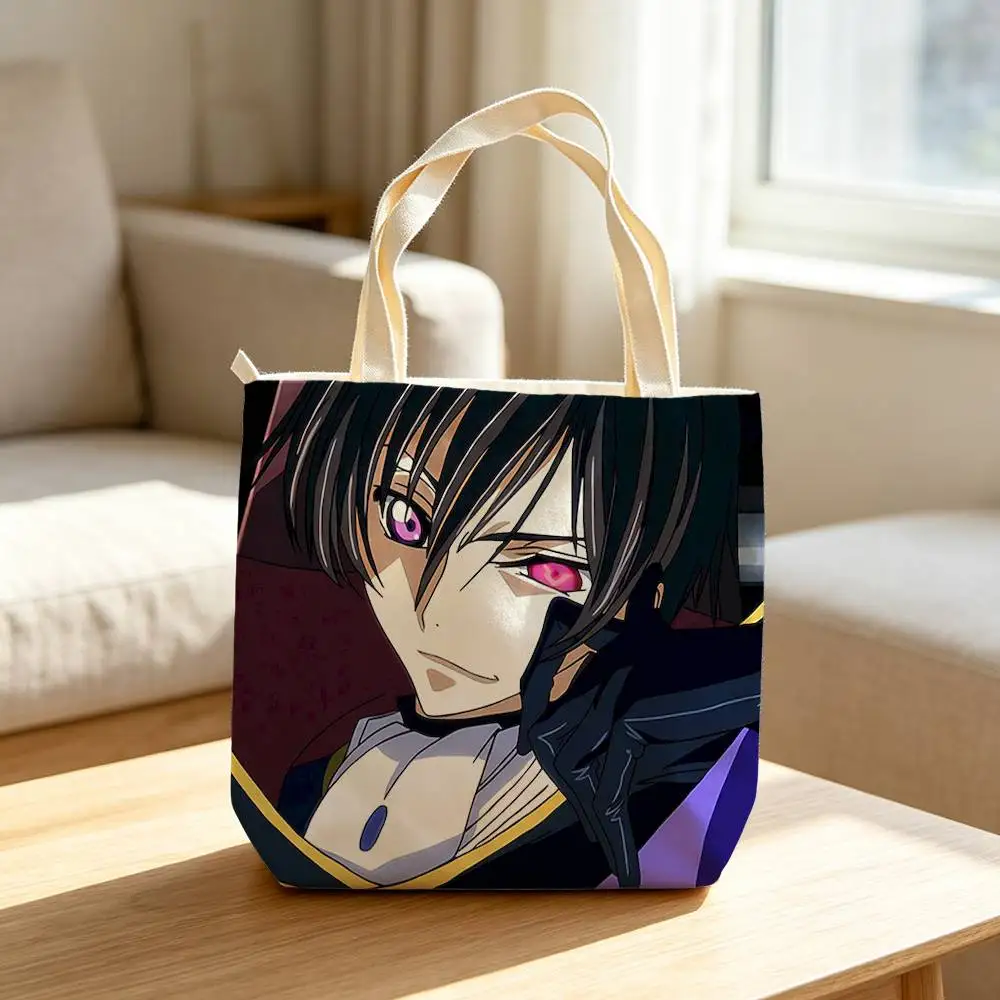 Фото Сумки для хранения Lelouch L-Lamperouge Anime Code G-Geass, водонепроницаемые холщовые сумки, подходящие для посещения занятий, походов за покупками, подарков. №4
