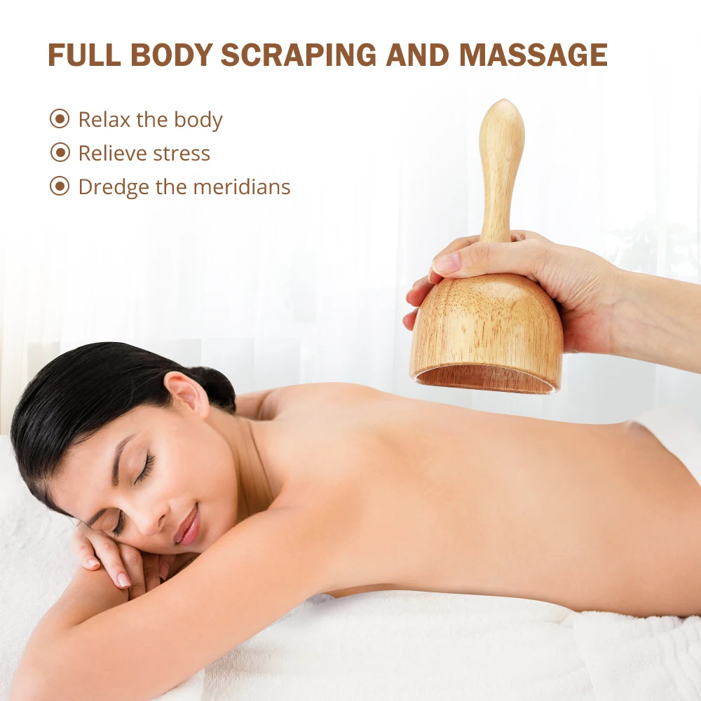 

1pc Wooden Massage Cup Wood Therapy Massage Tools hand massager for Full-Body Muscle Tension Stress Relief Health Care