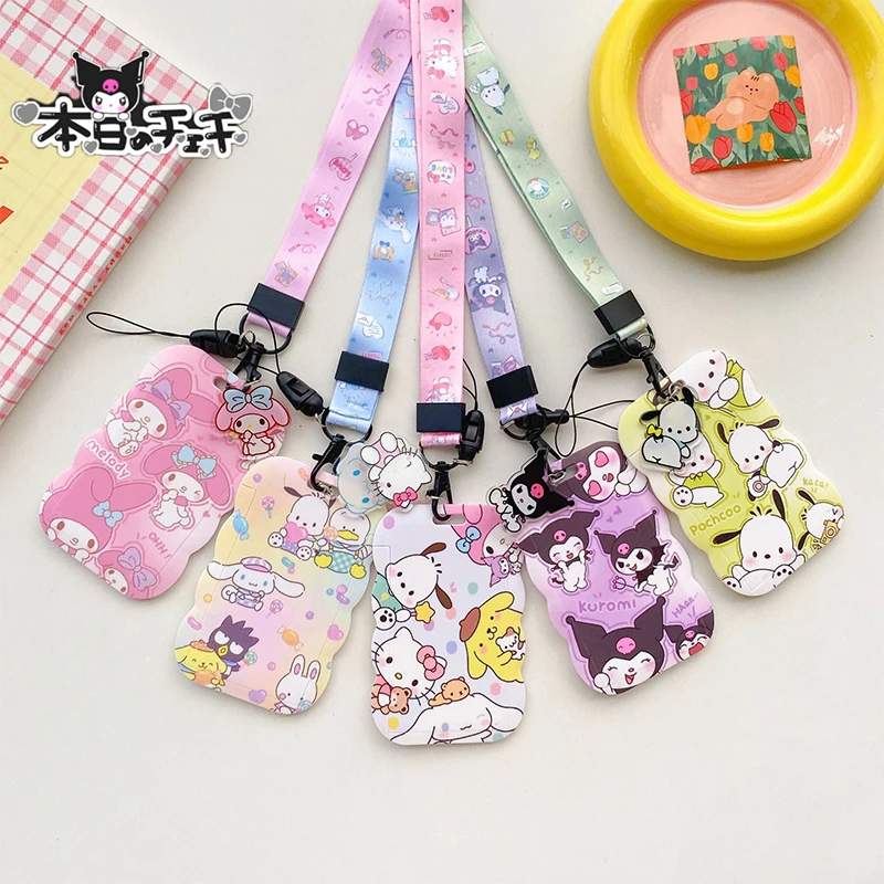 

Kawaii Sanrio карточный рукав Kawaii My Melody Cinnamoroll милый аниме студенческий автобус проезд защитный рукав Игрушки для девочек Подарки