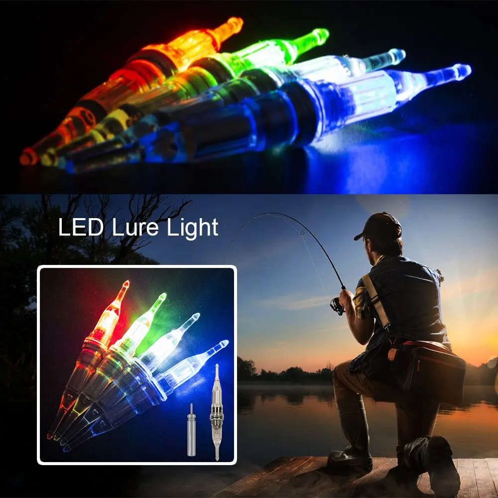 

2pcs Portable Deep Drop Underwater High Quality Diamond Shape Fishing Squid Flash Lamp Bass Spoon LED Lure Light