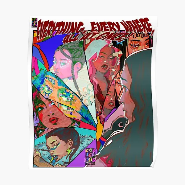 Все всегда, где все сразу постер с радостью, домашняя настенная забавная роспись, винтажное украшение комнаты, печать, художественная живопись, картина без рамки