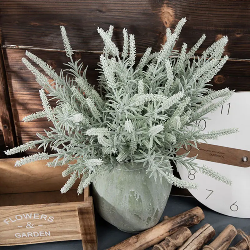 

45cm long sage grass branch Artificial Flowers DIY accessories fake plants home wedding Christmas Decoration flores artificiales