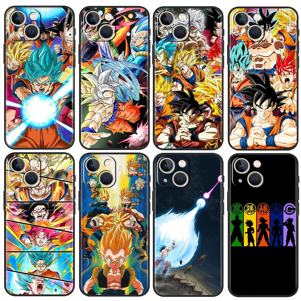 Мягкий черный чехол для телефона Вегета с аниме Гоку Apple iPhone 13 12 Pro Max Mini 11 XS X XR 8 7 6