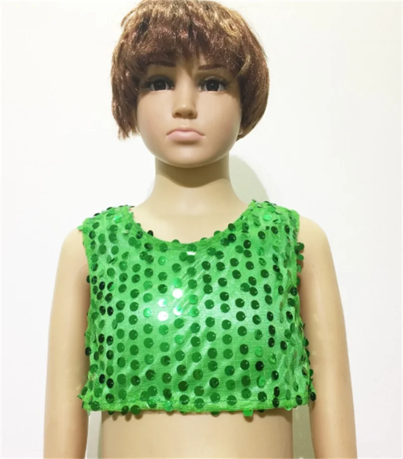 

Детский укороченный топ с блестками для танцев и балета, 2023