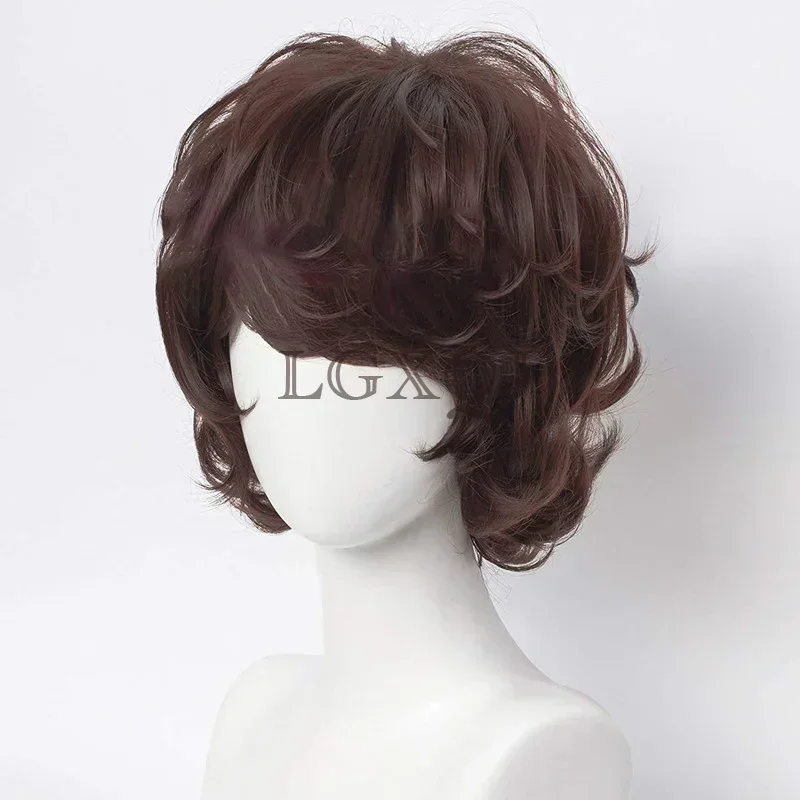 Dazai Osamu Bungou Stray Dogs Парик Косплей Короткие Темно-Коричневые Термостойкие Волосы