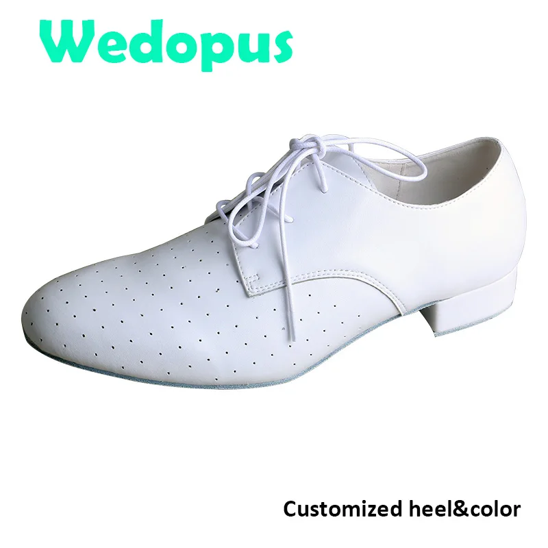 Wedopus индивидуальные летние мужские танцевальные туфли белая кожа мягкая