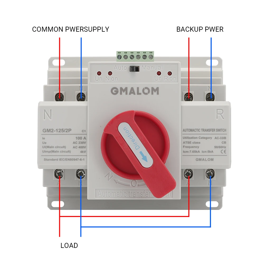 Автоматический выключатель ATS (CB) 2P/4P 63a с двойным питанием
