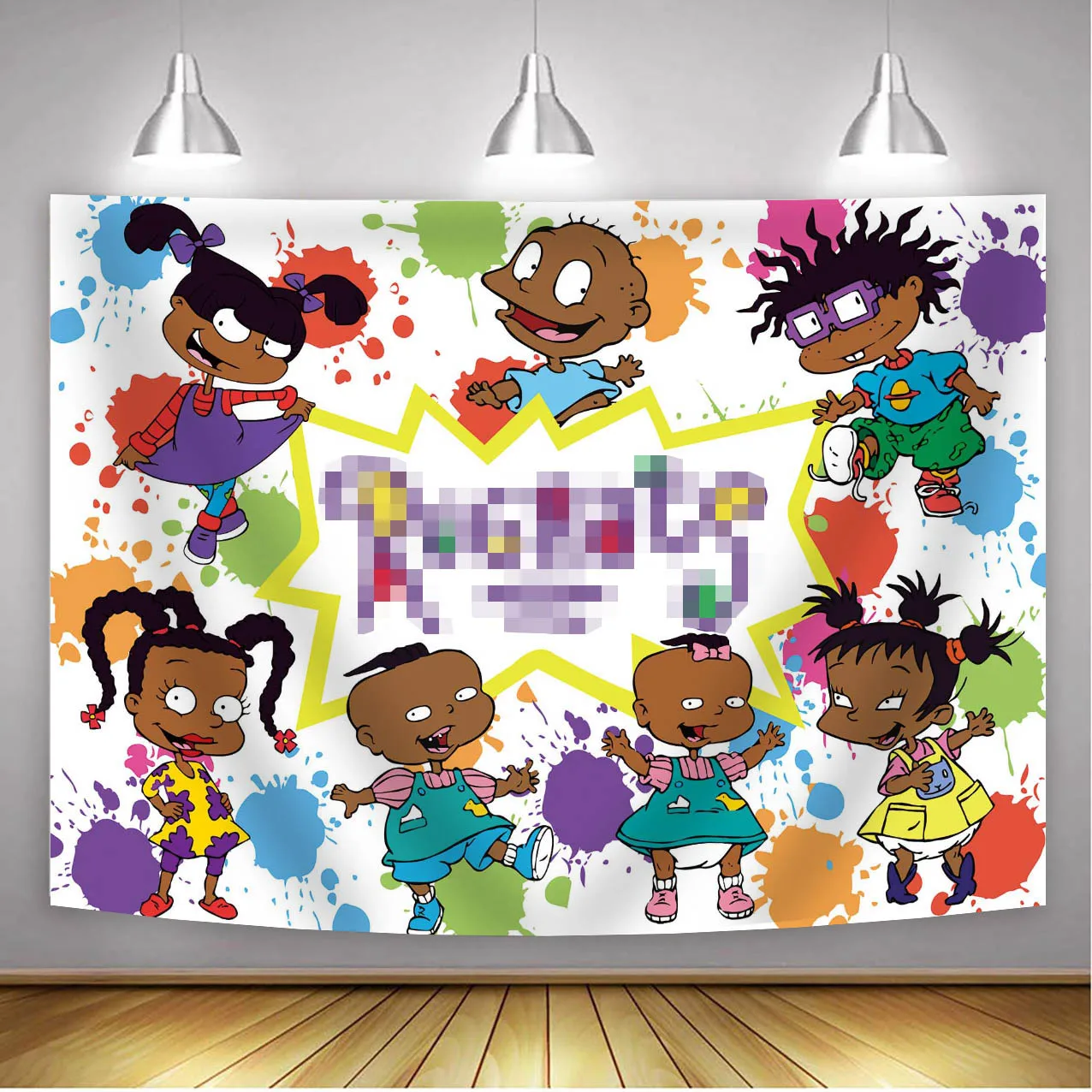 

Cartoon Backdrop African American Black Party Supplies Happy Birthday Baby Shower Party Decoration Backdrop
