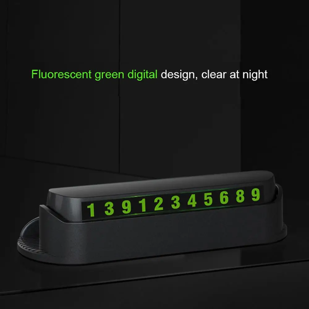 

Hot Sale Mobile Phone Holder Car Park Stop Temporary Parking Phone Number Card Plate Hidden Telephone Card Luminous Magnetic