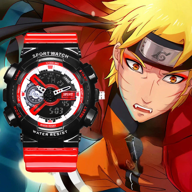 

Anime NARUTO Electronic Watch Co Branded Male Childrens Trend Waterproof Male Electronic Watch Childrens Gift
