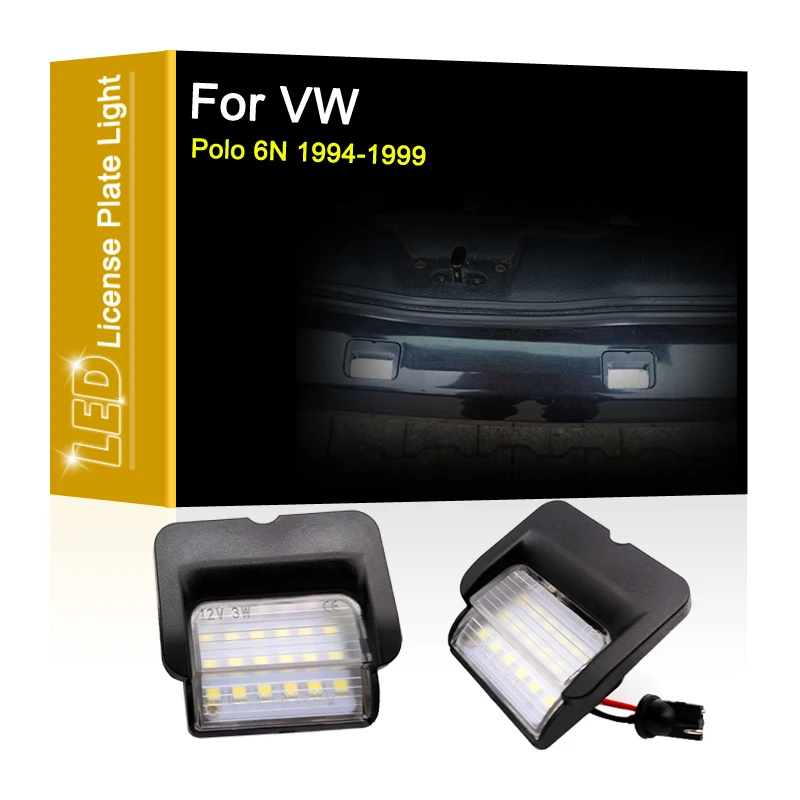 

12V LED Number Plate Lamp For VW Polo 6N 1994 1995 1996 1997 1998 1999 White License Plate Light Assembly