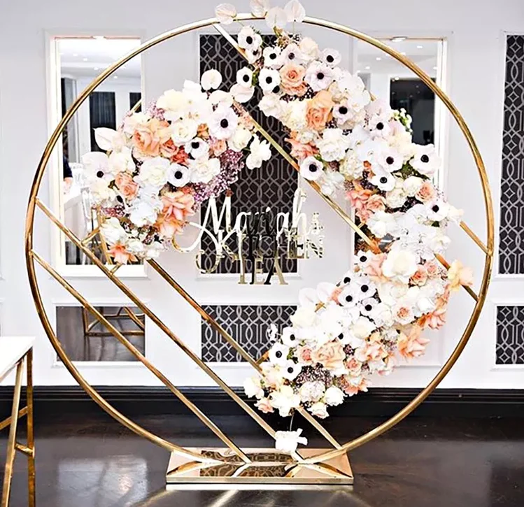 

gold Event Decoration Background Stand Stainless Steel Wedding Party Props Backdrop arch