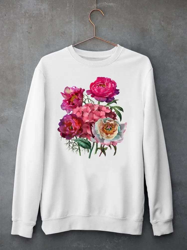 

Flower Lovely Plant Trend Print Female Pullovers Women Clothing Ladies Hoodies Casual Woman Autumn Spring Graphic Sweatshirts