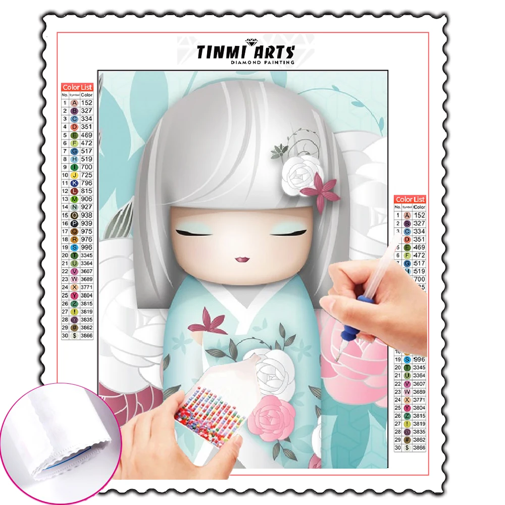 

5D DIY Diamond Painting Kits Full Round With AB Drill Girl Embroidery Stitch Cartoon Picture Of Rhinestones Home Decor Gift Art