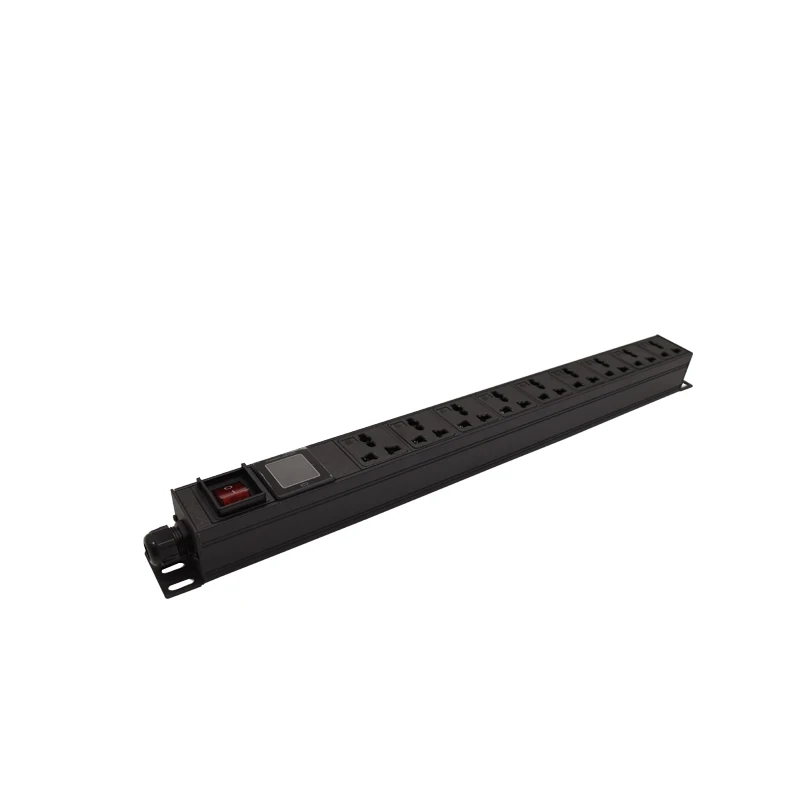 

PDU Power Strip Distribution Unit Cabinet 9 Way AC Universal Socket Overload Break Switch Ammeter configuration 2m Cord