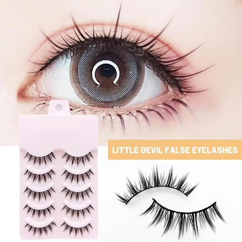 

5 Pairs Of Little Devil Cosplay Lash Extension Demon Eyelashes Beginners Fake Makeup Use Eyelashes False Natural Cosmetic N8X1