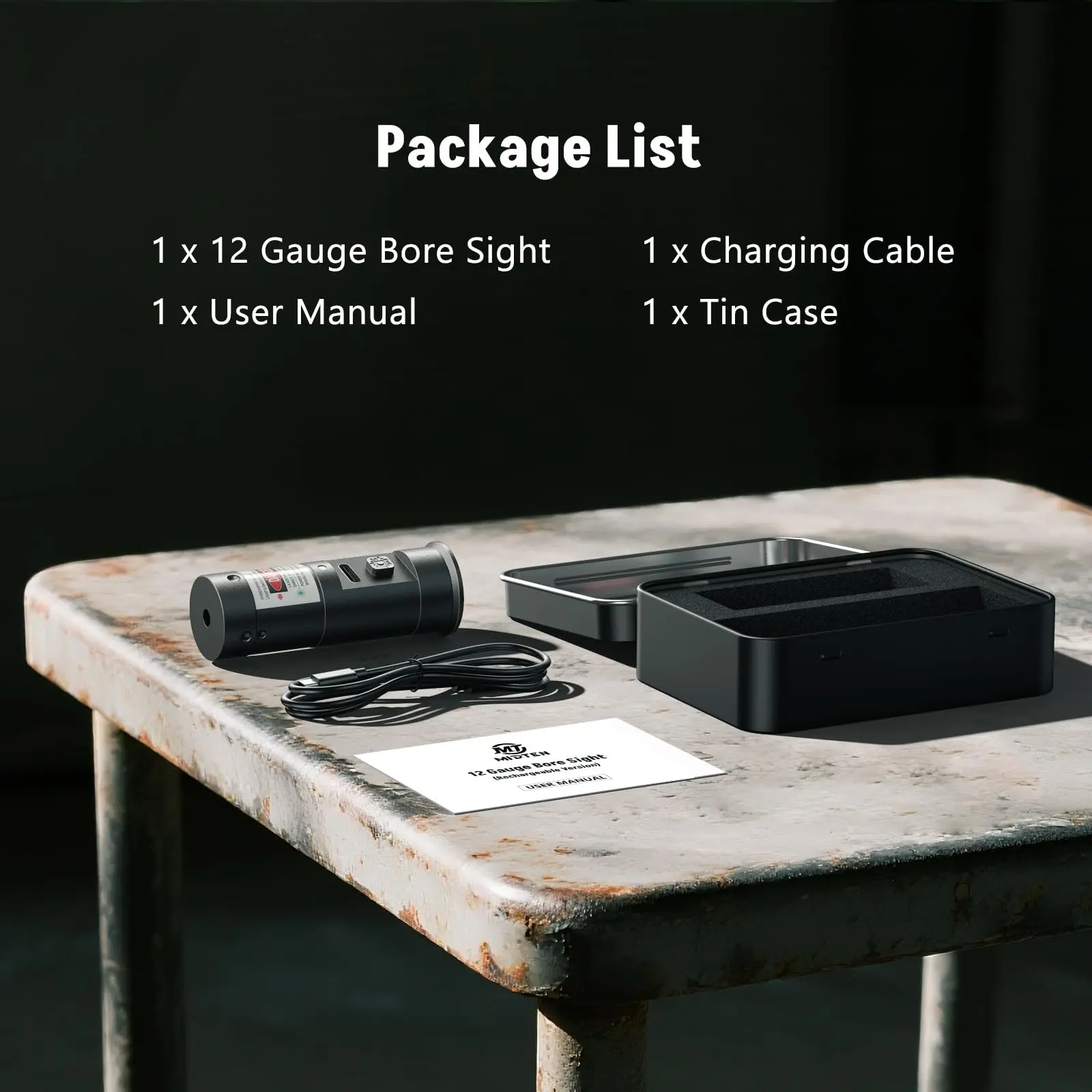 Фото Лазерный прицел MidTen Rechargeable Bore Sight, 12 калибр, зеленый лазер, с кнопкой включения/выключения, для точной настройки прицеливания. №5