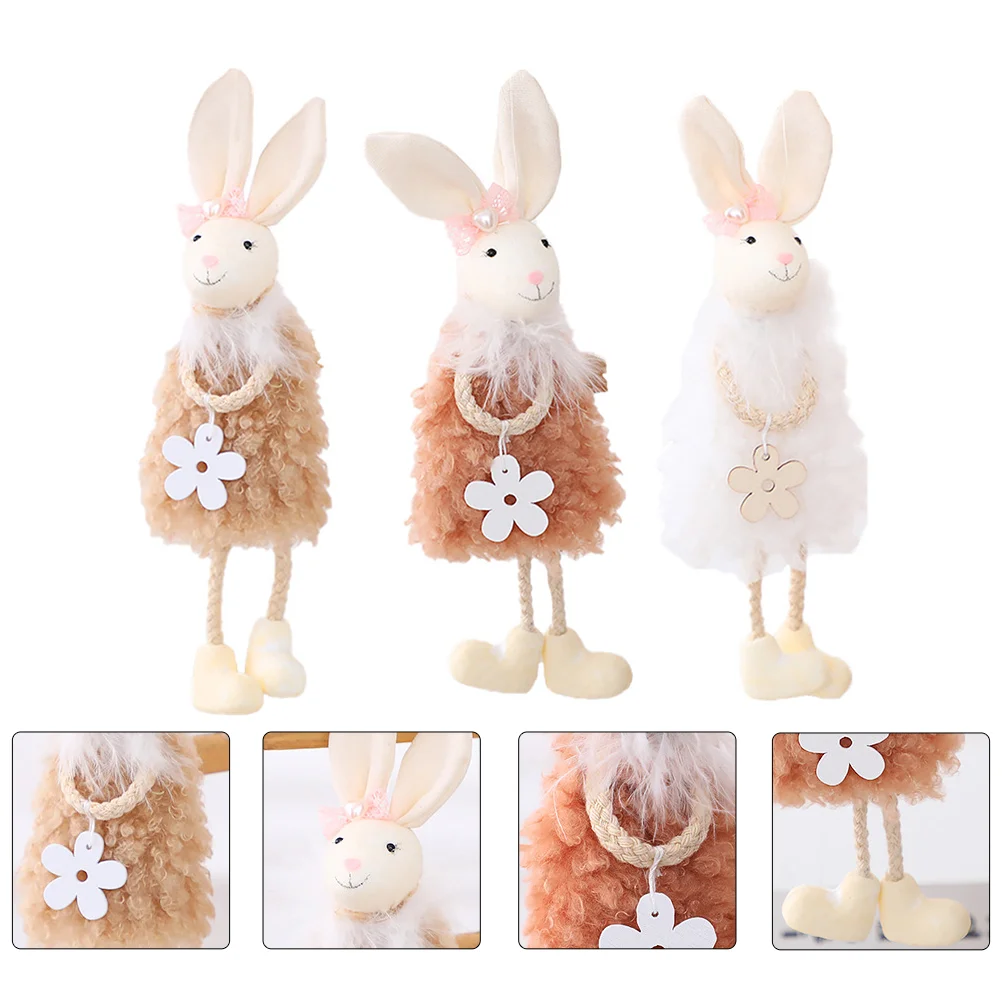 

3Pcs Easter Decorations Children Bunny Pendants Hanging Adornments for Festival Decor