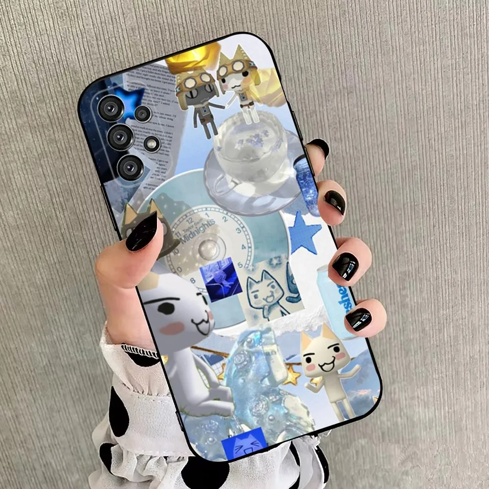 Чехол для телефона INS Cute Toro I-Inoue Cat Samsung Galaxy A20 A21s A22 A31 A32 A52 A53 A72 73 A80 A91 Мягкий черный