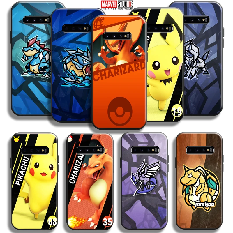 

Pokemon Pikachu For Samsung Galaxy S10 5G S10 Plus Lite S10E S10 Phone Case Black Carcasa Funda Coque Back Soft TPU
