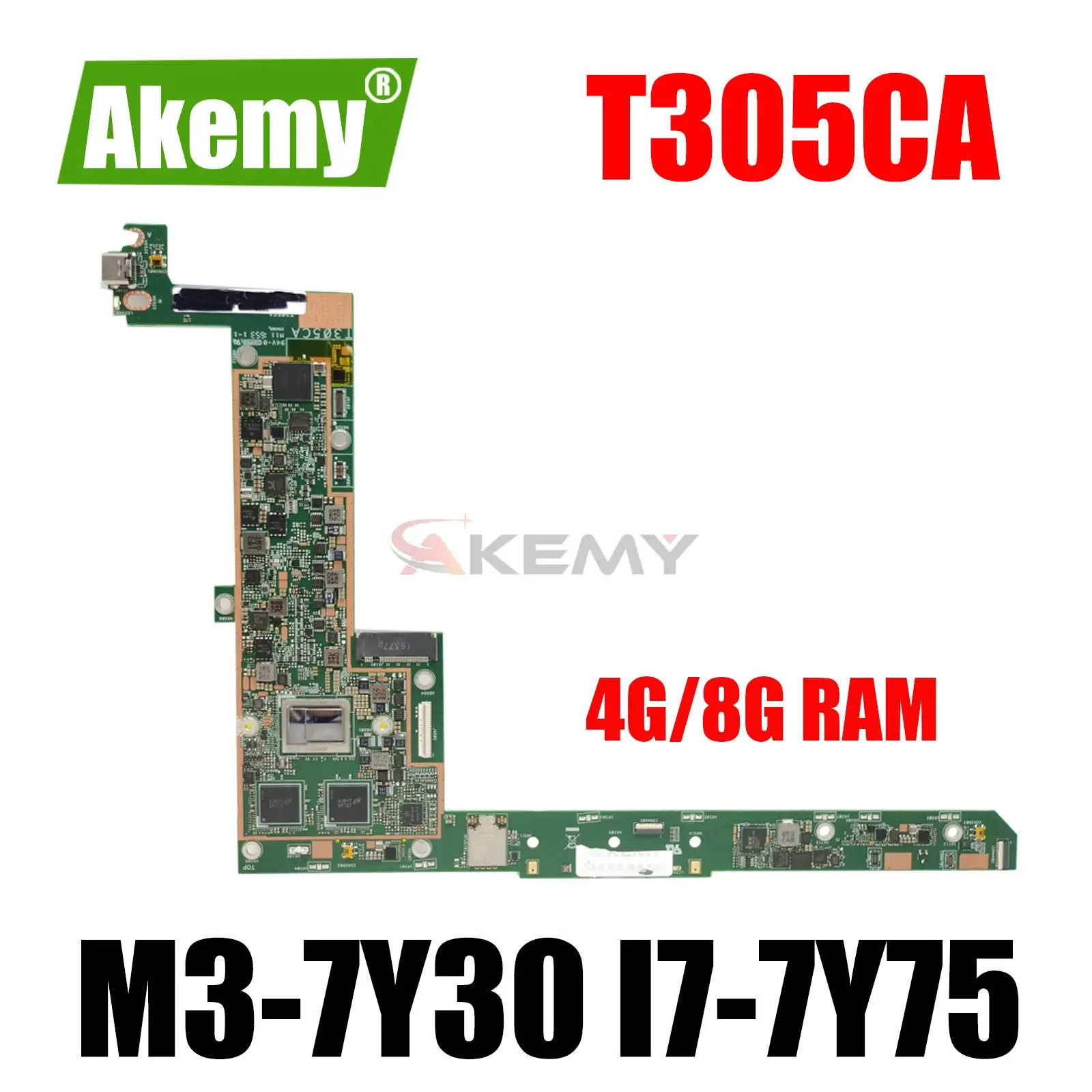 For ASUS T305CA Laotop Mainboard T305C T305CA Motherboard With 4G/8G-RAM M3-7Y30 I7-7Y75 CPU