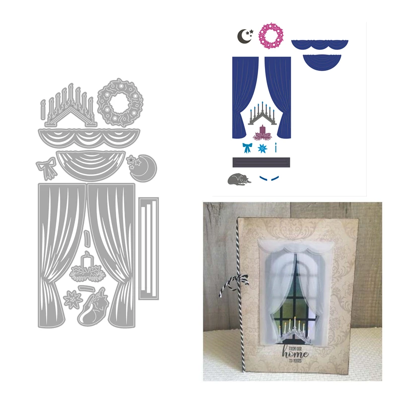 

2020 New Metal Cutting Dies and Scrapbooking For Paper Making Curtain Moon Cat Decoration Embossing No Stamps Frame Card Craft