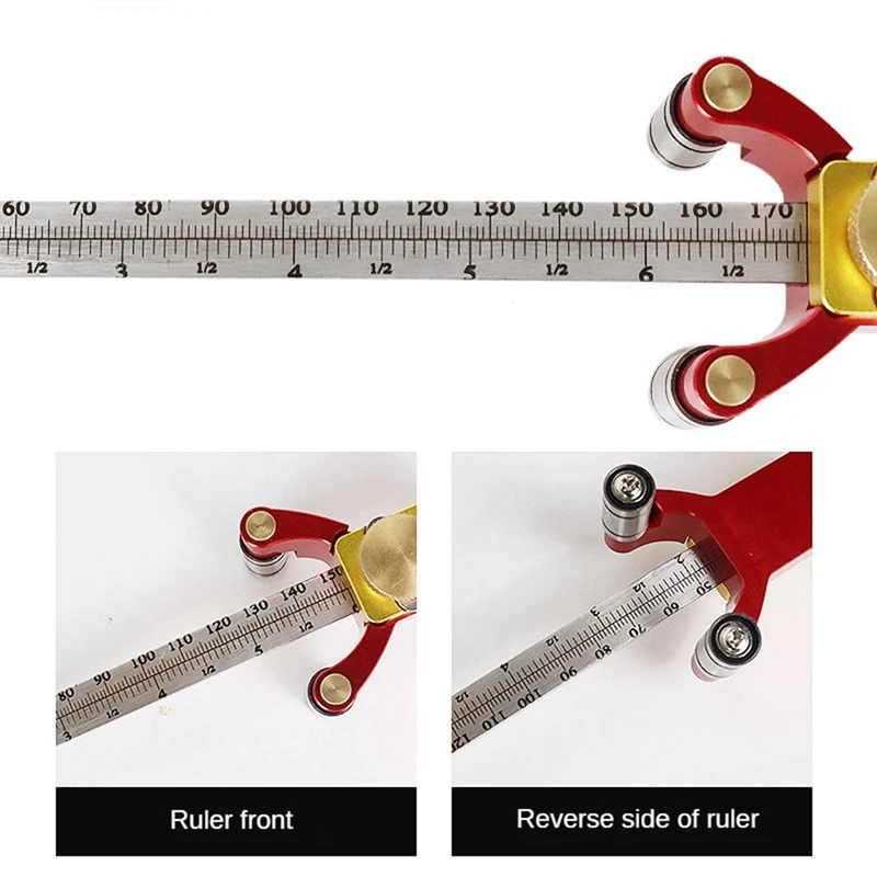 

Multifunctional Scriber Scriber Line Drawing Plan Straight Line Parallel Arc Woodworking DIY Height Measuring Tool