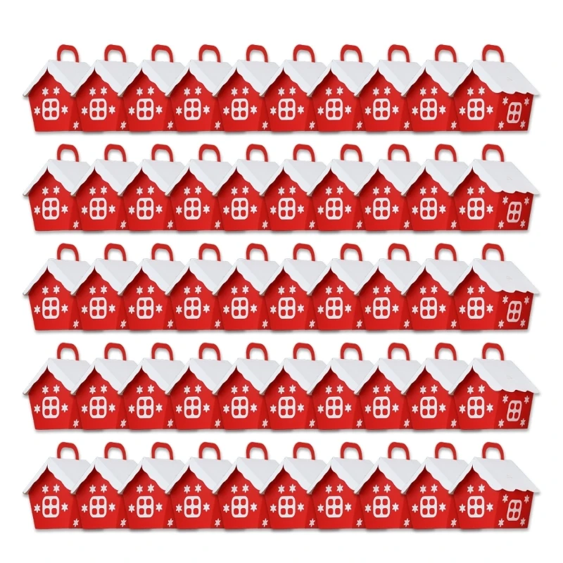 

50 шт. домашний мешок для конфет, подаропосылка коробка для печенья, Рождественское украшение, новогодний подарок для детей B03D