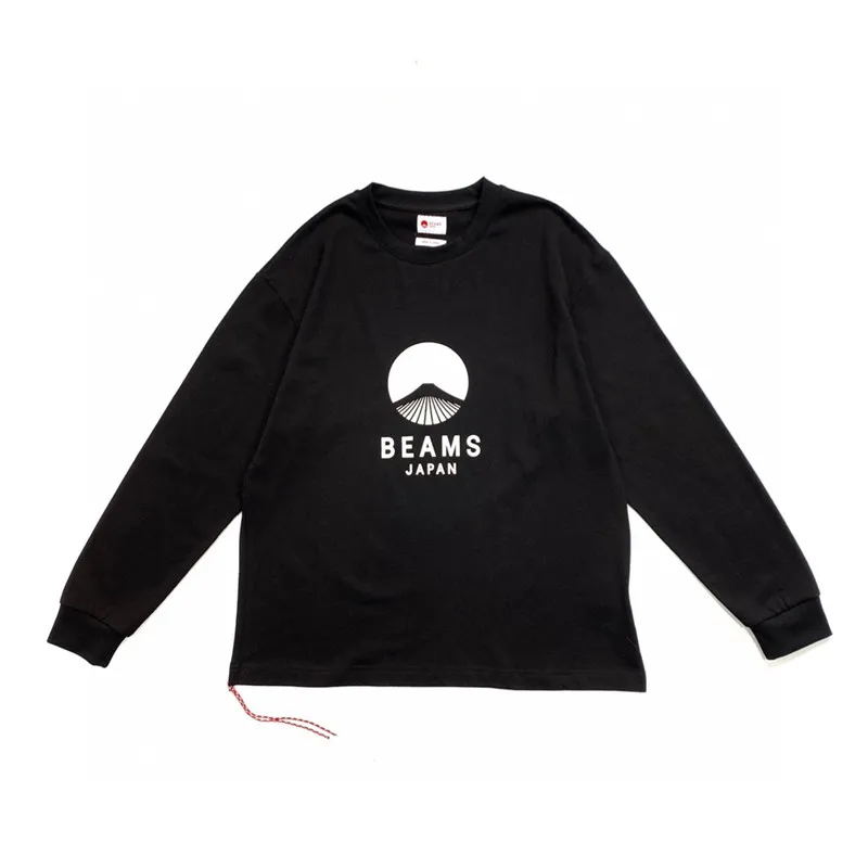 

BEAMS 21AW Precordium BIG LOGO Fuji Solid Color Simplicity Red Rope Long Sleeved Sweater