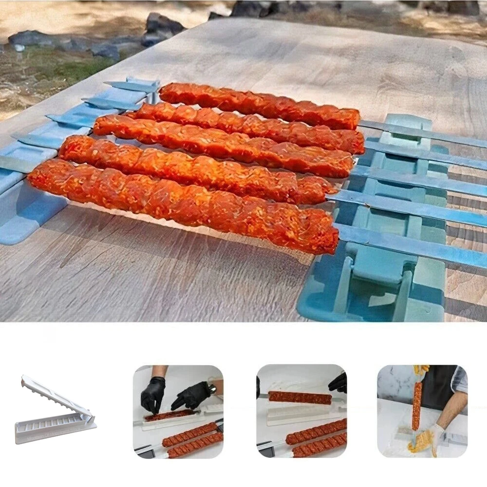 

Однорядная машина для приготовления шашлыков для мяса, удобная многоразовая пластиковая машина для приготовления шашлыков для барбекю для легкой подготовки кебаба, инструменты для барбекю