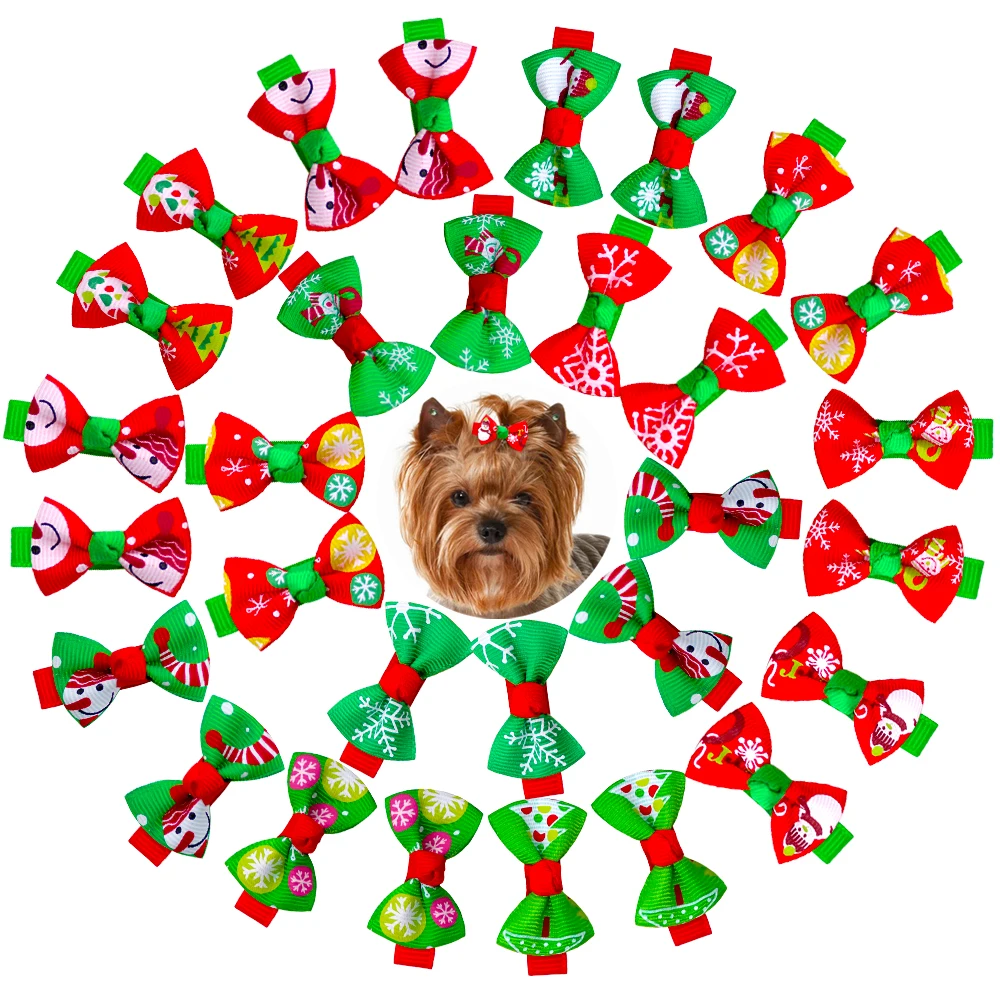

Банты для маленьких собак, 10 шт., модная Милая Лента для домашних питомцев, бант, рождественские товары для домашних питомцев, заколка для волос для щенков, маленькая собака, кошка, аксессуары для волос для домашних животных