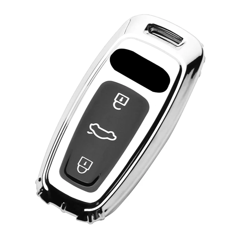 

Soft TPU Car Remote Key Case Cover Holder Shell Fob For Audi A3 A6L A7 A8 Q8 E-tron C8 D5 2019 2020 2021 Car-Styling Accessories