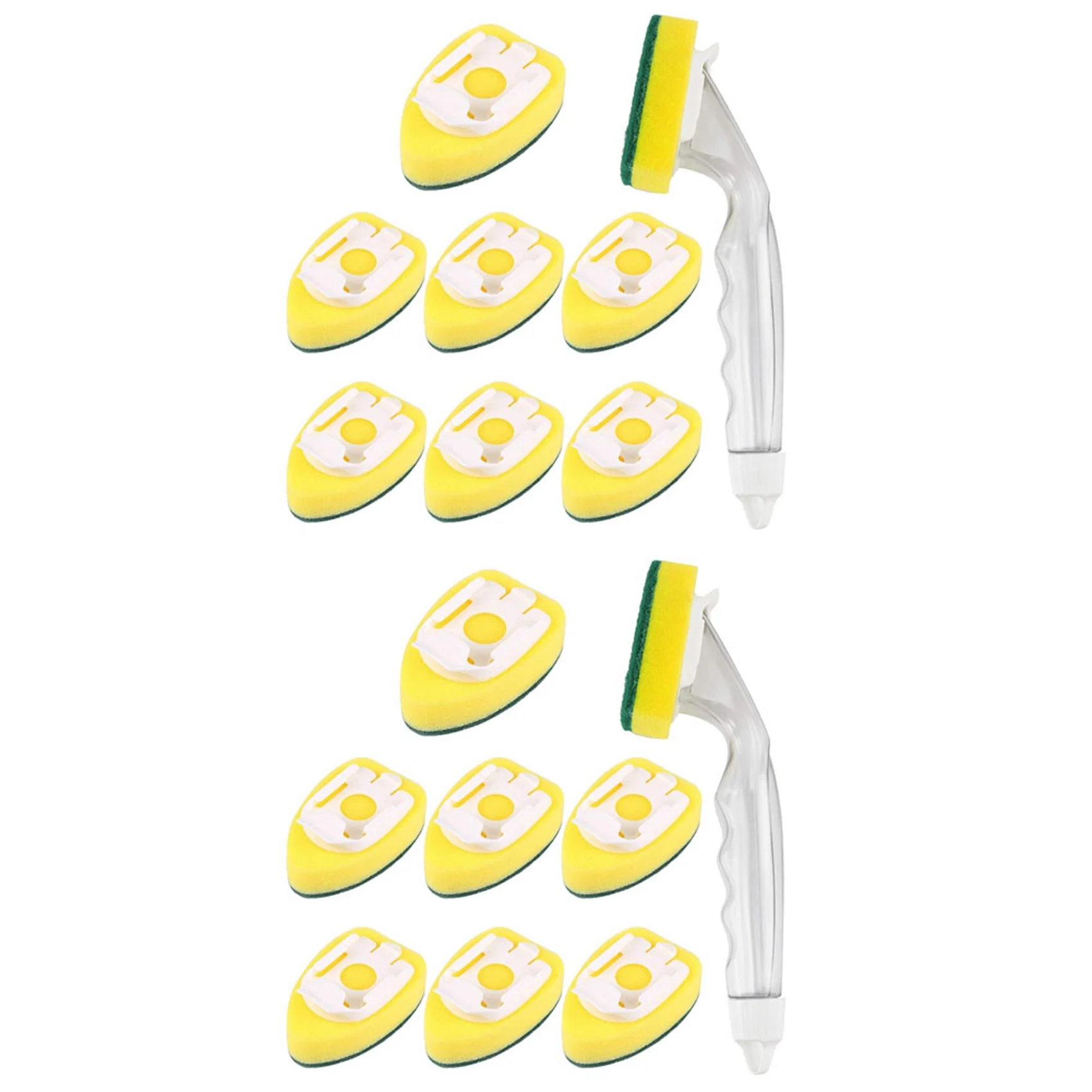 

Heavy-Duty Dish-Washing Stick Sponge, Dish-Washing Sponge With Handle, Non-Scratching And Reusable Dish Sink(18 PCS)